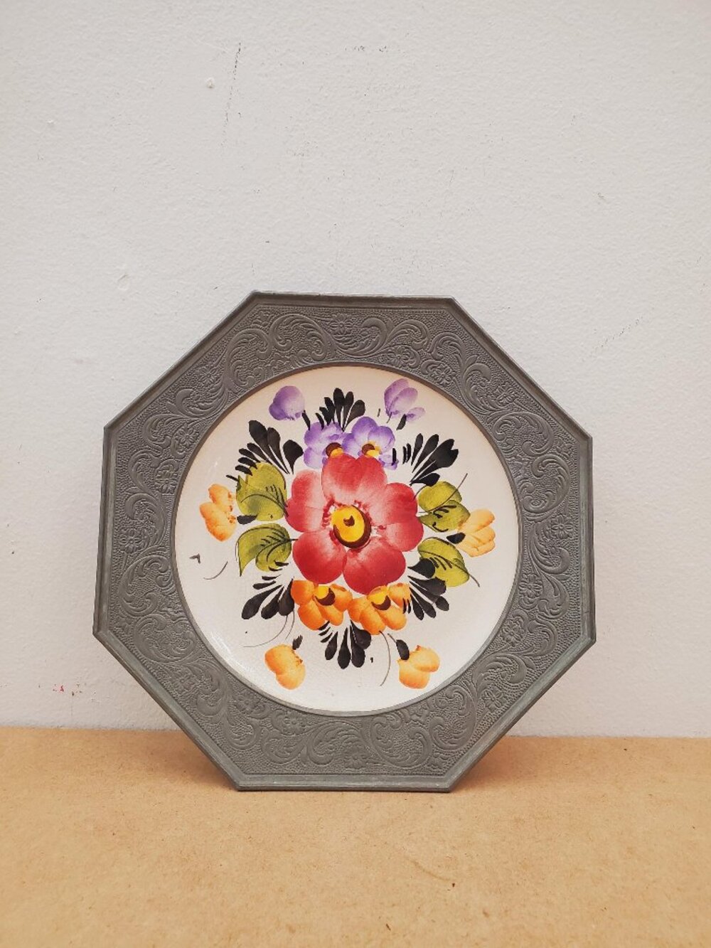 Vintage Handgemalt C.A.R. Wall Plate ,Made in Germany 1950s. Unique, Rare find